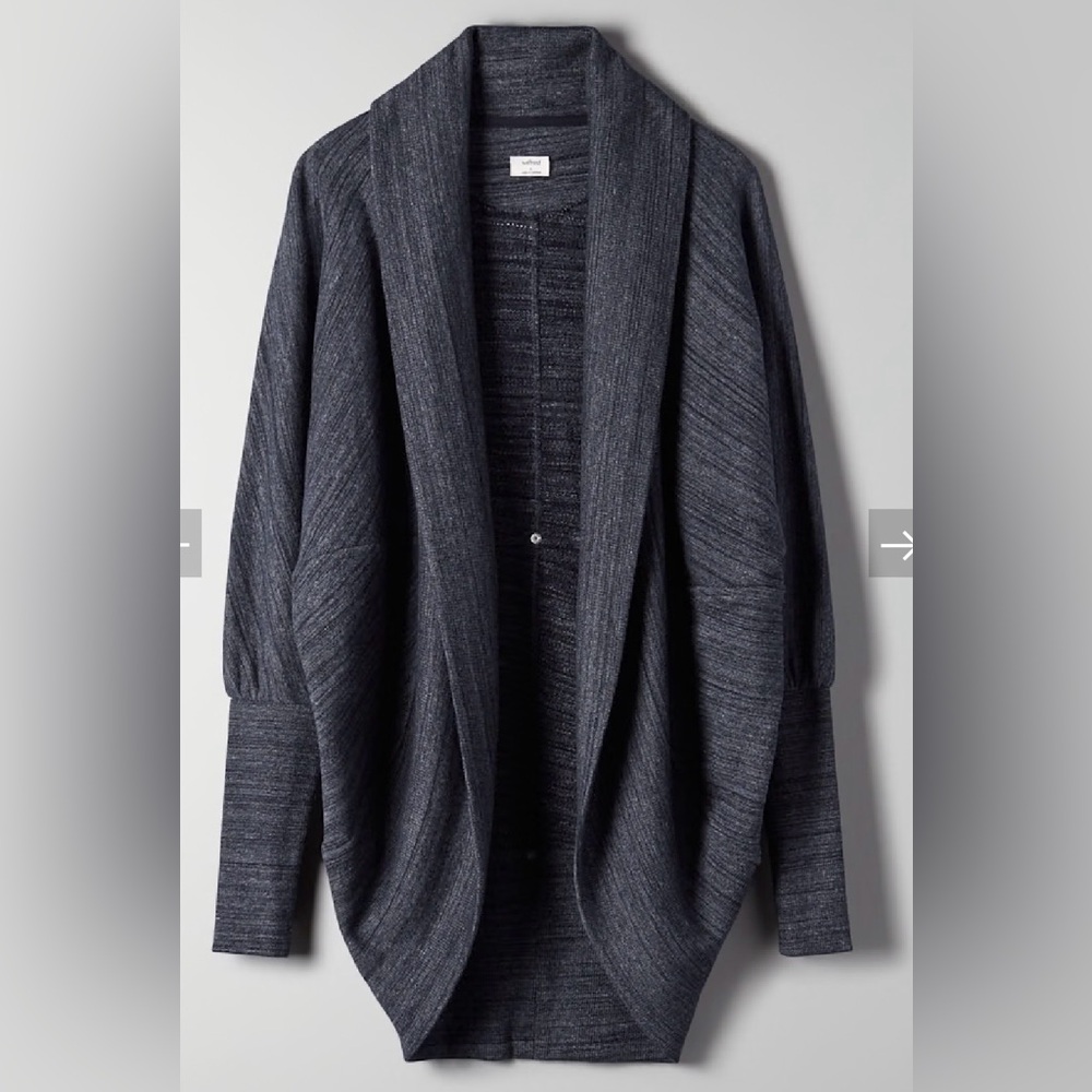 Wilfred Diderot Cocoon Cardigan Charcoal Heather Grey Size Small